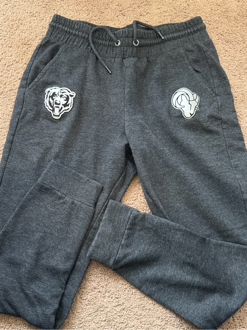 Antigua women’s Charcoal Gray Sweat Joggers with Team Patches